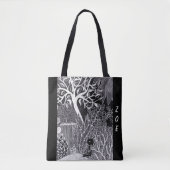 Tote Bag Léopard noir dans la jungle, dessiné à la main, co (Devant)