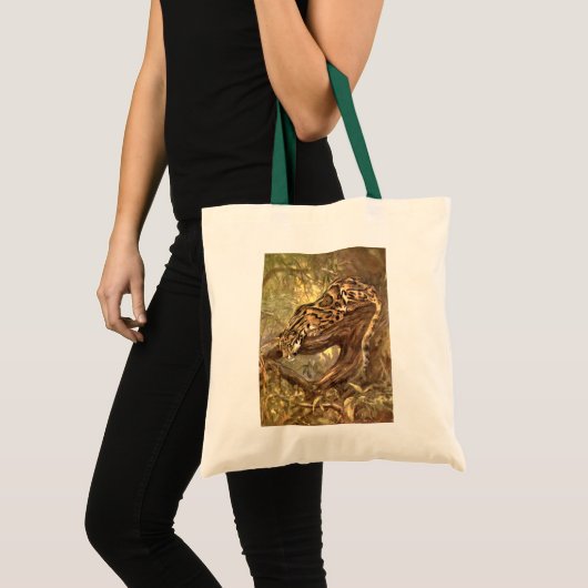 Tote Bag Leopard nuageux par CE Swan, Animaux sauvages Vint (Devant (produit))
