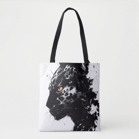 Tote Bag Leopard Panther Wild Nature Free Spirit Art Brush (Devant)