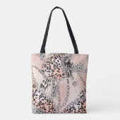 Tote Bag Leopard pattern, flowers, chain, roses (Dos)