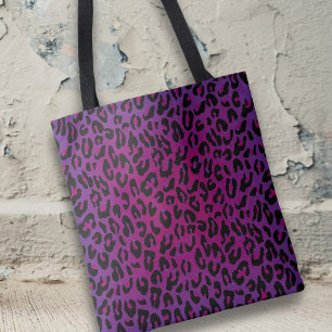 Tote Bag Leopard Poster de animal élégant rose violet Ombre