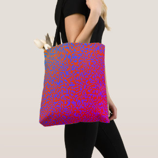 Tote Bag Léopard Rouge Orange Incandescent avec Violet et B