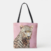 Tote Bag Léopard sauvage or et rose (Dos)