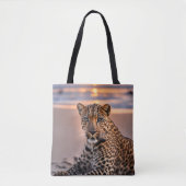 Tote Bag Léopard sur la plage (Devant)