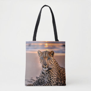 Tote Bag Léopard sur la plage