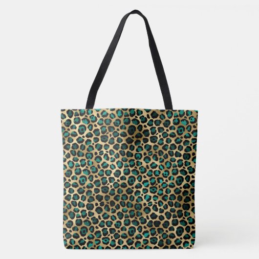 Tote Bag Léopard turquoise animalier (Devant)