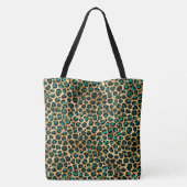 Tote Bag Léopard turquoise animalier (Dos)