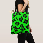 Tote Bag léopard vert acide (De près)