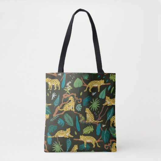Tote Bag Léopards dans la jungle : Vintage sauvage (Devant)