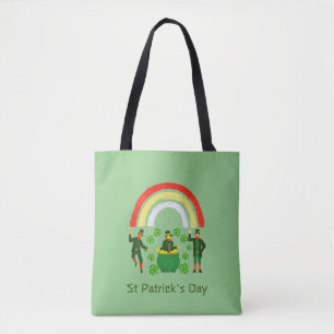 Tote Bag Leprechaun Gold Shamrock Rainbow St Patrick's Day