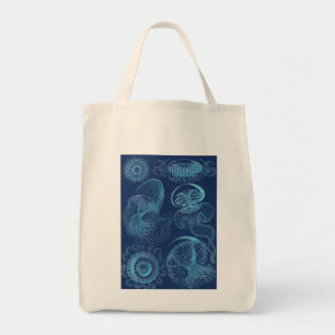 Tote Bag Leptomedusae d'Ernst Haeckel (bleu-foncé)