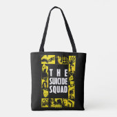 Tote Bag L'équipe du suicide | Blocs d'icônes jaune et noir (Dos)