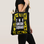 Tote Bag L'équipe du suicide | Blocs d'icônes jaune et noir (De près)