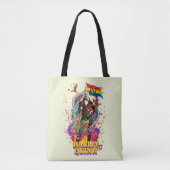 Tote Bag L'équipe du suicide | Harley Quinn Flowers & Rainb (Devant)