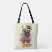 Tote Bag L'équipe du suicide | Harley Quinn Flowers & Rainb (Dos)