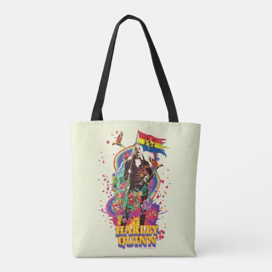 Tote Bag L'équipe du suicide | Harley Quinn Flowers & Rainb (Dos)