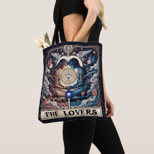 Tote Bag LES AMANTS Tarot Céleste Homme & Femme Âmes Sœurs