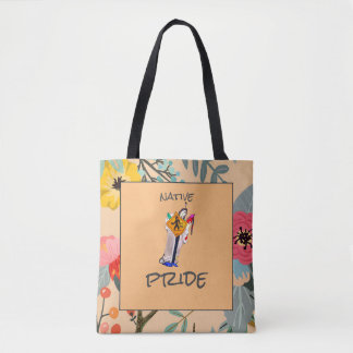 Tote Bag Les Amérindiens encore ici Cartoon Floral Ayasha