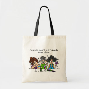 Tote Bag Les amis ne laissent pas les amis vin seuls