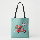 Tote Bag Les amoureux du Cardinal Rouge sur Scooter (Devant)