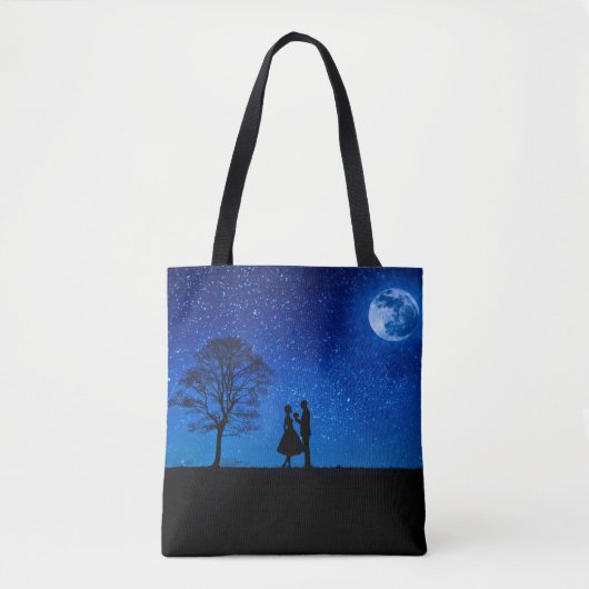 Tote Bag Les amoureux en pleine lune (Devant)