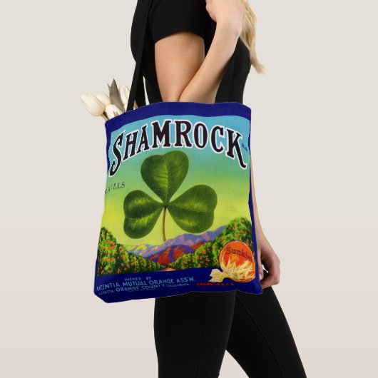 Tote Bag Les années 1930 étiquette Shamrock Navel Oranges (De près)