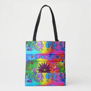 Tote Bag les années 70 flower power super hippie