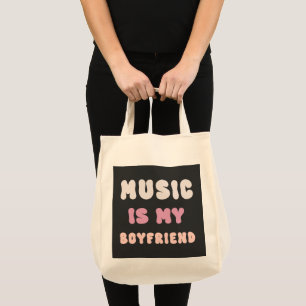 Tote Bag les années 70 Typographie Super - La musique est m