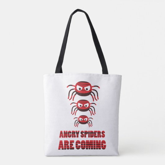 Tote Bag Les araignées en colère arrivent T-shirt (Dos)