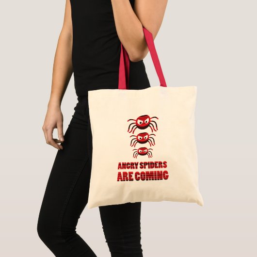 Tote Bag Les araignées en colère arrivent T-shirt (Devant (produit))