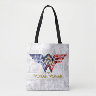 Tote Bag Les armes croisées de Wonder Woman dans le logo
