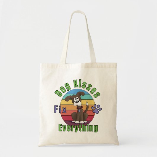 Tote Bag Les baisers de chien réparent tout (Devant)