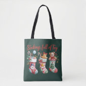 Tote Bag Les Bas De Noël Pleins De Joie Vacances (Devant)