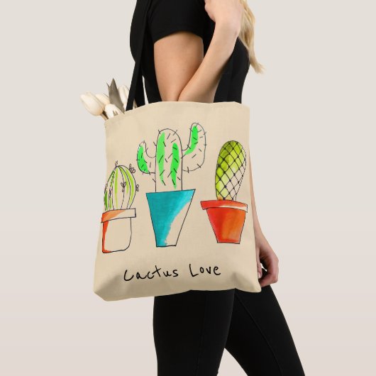 Tote Bag Les cactus mexicains adorent l'art du désert (De près)