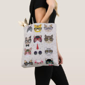 Tote Bag Les chats drôles avec des verres tout plus de - (De près)