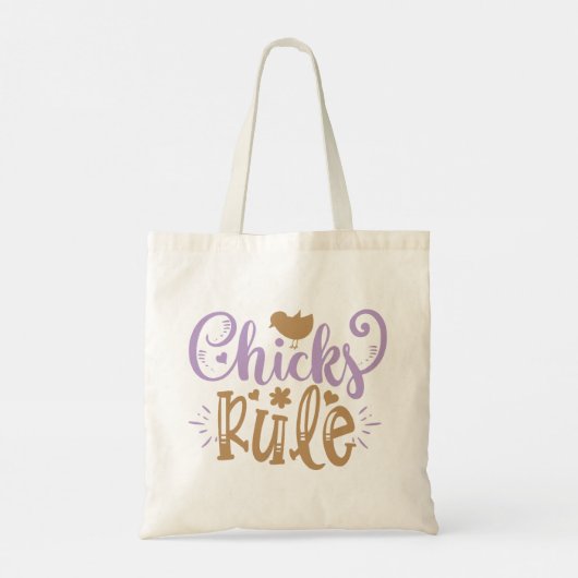 Tote Bag Les Chicks dirigent la citation de Pâques (Dos)