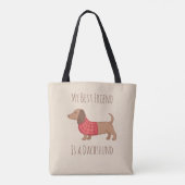 Tote Bag Les chiens sont mes gens préférés Dachshund Wiener (Dos)