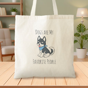 Tote Bag Les chiens sont mes personnes préférées Chiot Husk