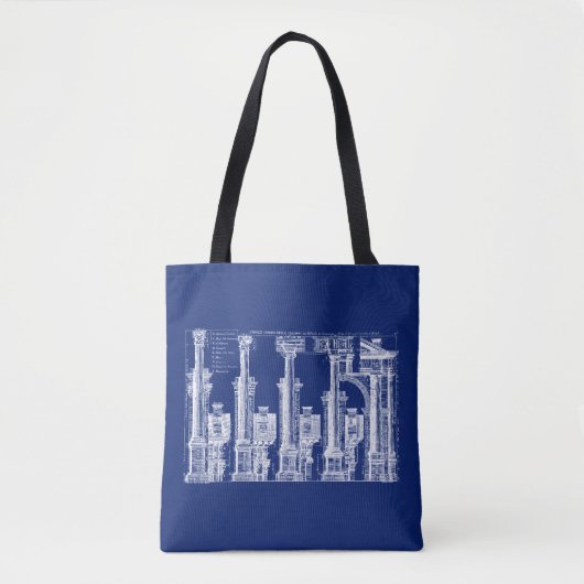 Tote Bag Les cinq classes d'architecture, 1725 (Devant)