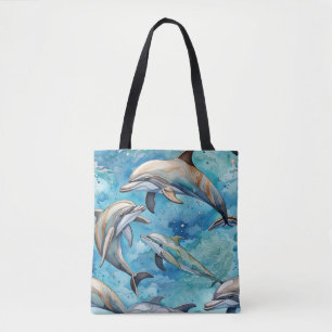 Tote Bag Les dauphins nageant dans la mer
