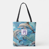 Tote Bag Les dauphins nageant dans la mer (Dos)