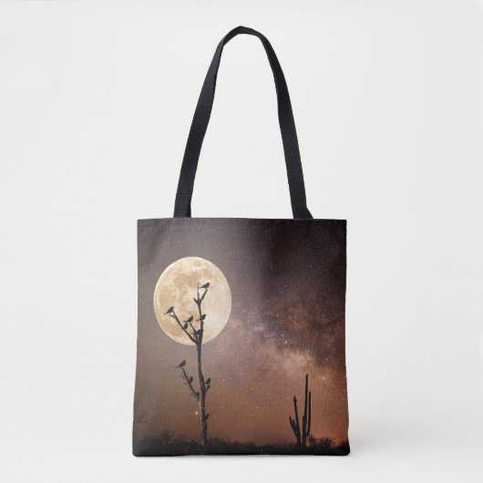 Tote Bag Les déserts | Cactus Saguaro avec oiseaux dans le (Devant)