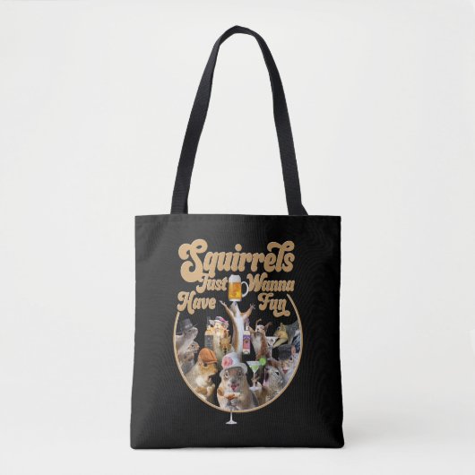 Tote Bag Les Écureuils Veux Juste S'Amuser (Devant)