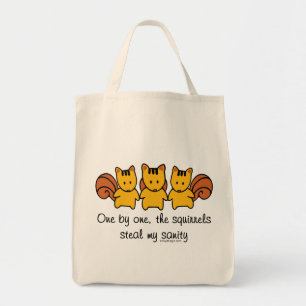 Tote Bag Les écureuils volent ma santé d'esprit drôle