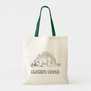 Tote Bag Les enfants la colorient dans le dinosaur Stegosau