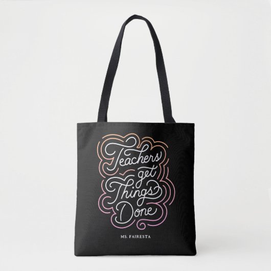 Tote Bag Les Enseignants Modernes Chic Rose Font Faire Les  (Devant)