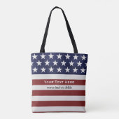 Tote Bag Les Etats-Unis drapeau américain coutume (Dos)