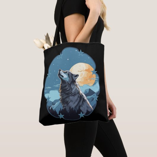 Tote Bag Les étoiles de Wolf Moon (De près)