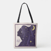 Tote Bag Les étoiles d'or violet de l'Univers cosmique pers (Dos)
