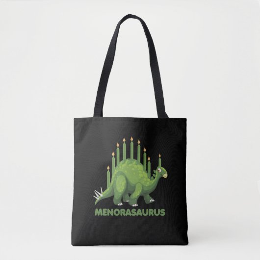 Tote Bag Les fans juifs de Hanoukka Dinosaur Menorah Jew Di (Devant)